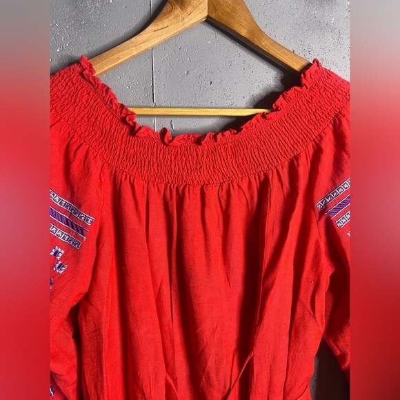 Ranna Gill Embroidered Off The Shoulder Dress in size XS. - Picture 6 of 10